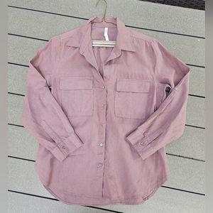 Aritzia mocha colour linen top